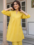 Yellow Cotton Solid A-line Co-ords Set